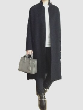 「コクーンコート」｜「アイテム（ブーティ）」を使った、SAKAIさん（レディース・157cm）の春コーディネート