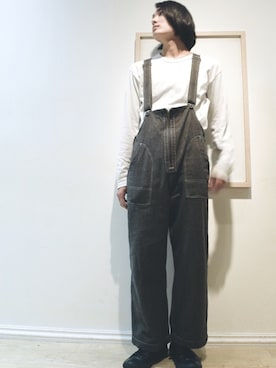 「go slow caravan」｜「アイテム（オールインワン・サロペット）」を使った、horiyudahiさん（メンズ・175cm）の春コーディネート