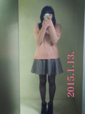 「ピンクニット」｜tomato.さん（レディース・164cm）の冬コーディネート