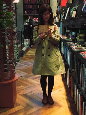 「DISCOAT（ディスコート）のアイテム（トレンチコート）」を使った、horikkaさん（レディース・158cm）の春コーディネート