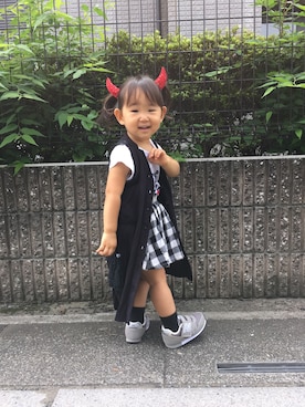 「アイテム（シャツワンピース）」を使った、chibi su--さん（キッズ・90cm）の秋コーディネート