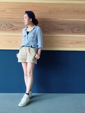 「お掃除コーデ」｜コロさん（レディース・155cm）の夏コーディネート