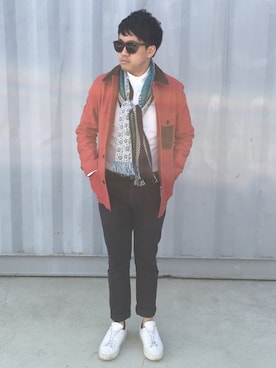 「COMMON PROJECTS（コモンプロジェクト）のアイテム（シューズ）」を使った、ハヤシさん（メンズ・170cm）の春コーディネート