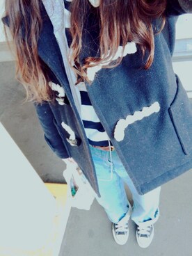 「SEVENDAYS=SUNDAY（セブンデイズサンデイ）のアイテム（ダッフルコート）」を使った、sznさん（レディース・158cm）の冬コーディネート