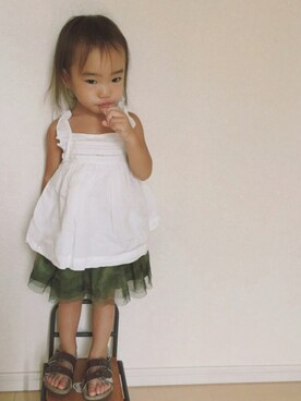 「babygap」｜「アイテム（キャミソール）」を使った、¨̮♡ひよりん⋆*✭☺︎︎さん（キッズ・90cm）の夏コーディネート