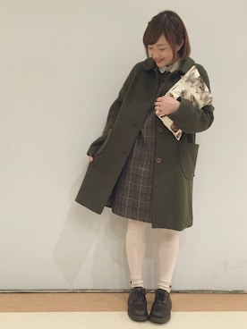 「猫」｜「アイテム（その他アウター）」を使った、yopiさん（レディース・156cm）の冬コーディネート