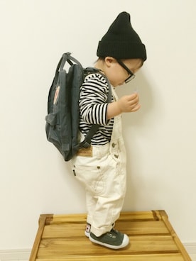 「ボーダーTシャツ」｜macojinさん（キッズ・80cm）の春コーディネート