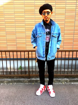 「DHOLIC（ディーホリック）のアイテム（デニムジャケット）」を使った、染みちゃんさん（メンズ・176cm）の秋コーディネート