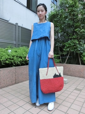 「hot」｜「アイテム（オールインワン・サロペット）」を使った、Karltseさん（レディース・163cm）の夏コーディネート