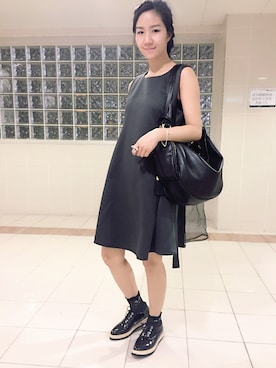 「gomme（ゴム）のアイテム（ワンピース/ドレス）」を使った、Karltseさん（レディース・163cm）の夏コーディネート