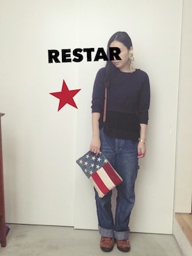 「ぺプラムトップス」｜「アイテム（モカシン/デッキシューズ）」を使った、CA★RIさん（レディース・163cm）の春コーディネート