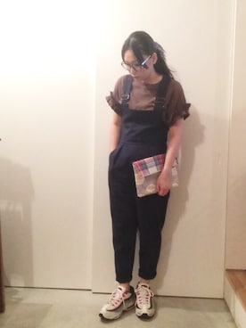 「AIR MAX」｜「アイテム（サロペット/オーバーオール）」を使った、CA★RIさん（レディース・163cm）の夏コーディネート