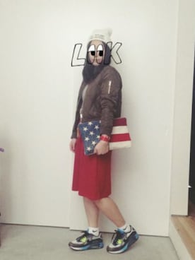 「AIR MAX」｜「アイテム（ミリタリージャケット）」を使った、CA★RIさん（レディース・163cm）の秋コーディネート