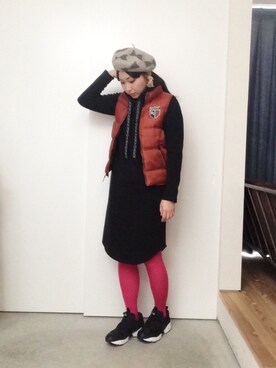 「PLAIN CLOTHING（プレーンクロージング）のアイテム（ワンピース/ドレス）」を使った、CA★RIさん（レディース・163cm）の冬コーディネート