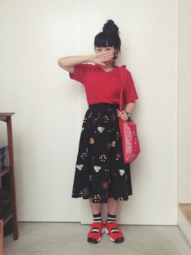 「UP START（アップスタート）のアイテム」を使った、CA★RIさん（レディース・163cm）の夏コーディネート