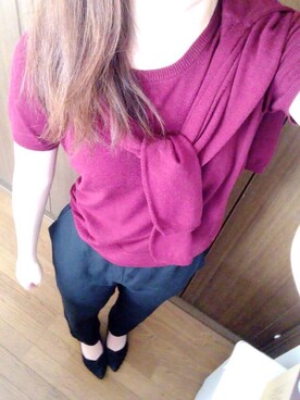 「アイテム（アンサンブル、レッド系）」を使った、な'な'なーこ!!さん（レディース・157cm）の秋コーディネート