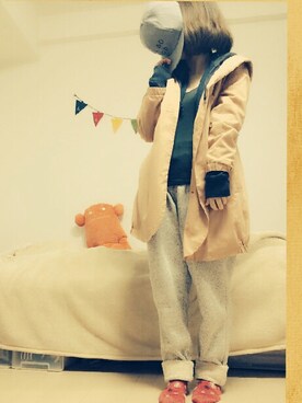 「くつした」｜「アイテム（その他アウター）」を使った、なあむ.さん（レディース・152cm）の冬コーディネート