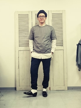 「BLUE WORK（ブルーワーク）のアイテム（トップス）」を使った、omiさん（メンズ・172cm・30代）の春コーディネート