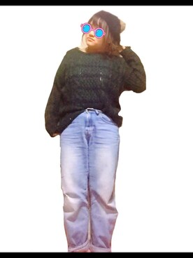 「ARROW（アロー）のアイテム（帽子）」を使った、かお子さん（レディース・148cm）の冬コーディネート