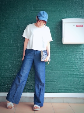 「Honeys（ハニーズ）のアイテム（クラッチバッグ）」を使った、あむさん（レディース・166cm）の春コーディネート