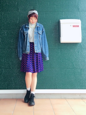 「GU（ジーユー）のアイテム（ヘアバンド、グレー系）」を使った、あむさん（レディース・166cm）の春コーディネート