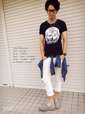 「動物モチーフ」｜「アイテム（腕時計）」を使った、takaさん（メンズ・171cm）の夏コーディネート