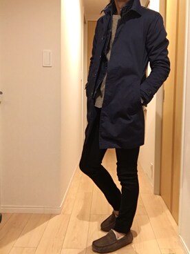 「UGG」｜「アイテム（ステンカラーコート）」を使った、hirotakaさん（メンズ・173cm）の秋コーディネート