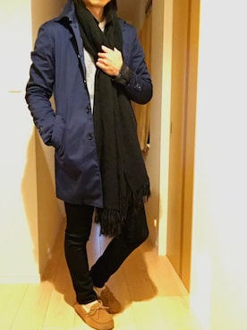 「UGG」｜「アイテム（ライダースジャケット）」を使った、hirotakaさん（メンズ・173cm）の冬コーディネート