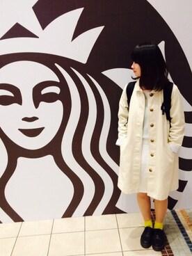 「RAY CASSIN（レイカズン）のアイテム（ステンカラーコート）」を使った、ゆ！さん（レディース・157cm）の春コーディネート