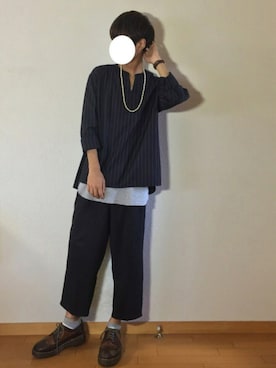 「AIVER（アイバー）のアイテム（スラックス）」を使った、Kazuyukiさん（メンズ・170cm）の秋コーディネート