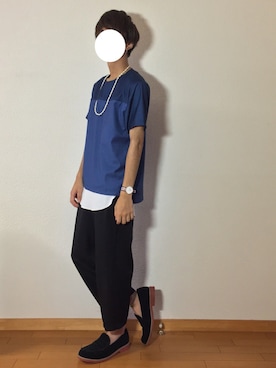 「AIVER（アイバー）のアイテム（スラックス）」を使った、Kazuyukiさん（メンズ・170cm）の秋コーディネート