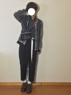 「UNDERCOVER（アンダーカバー）のアイテム（バッグ）」を使った、Kazuyukiさん（メンズ・170cm）の秋コーディネート