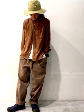 「SEVENDAYS=SUNDAY（セブンデイズサンデイ）のアイテム（シューズ）」を使った、伊宝田優真さん（メンズ・175cm）の秋コーディネート