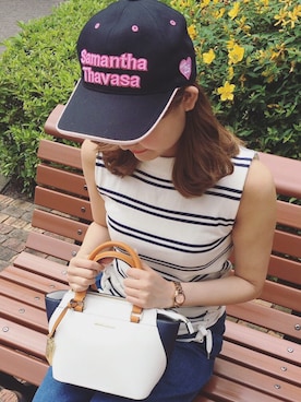 「& chouette（アンドシュエット）のアイテム（ボストンバッグ）」を使った、kanyaさん（レディース・162cm）の夏コーディネート