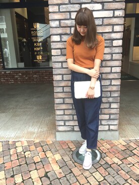 「& chouette（アンドシュエット）のアイテム（クラッチバッグ）」を使った、kanyaさん（レディース・162cm）の秋コーディネート