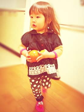 「eleve des gens チュニック（チュニック、ブラック系）」を使った、naohonoさん（レディース・80cm）の春コーディネート