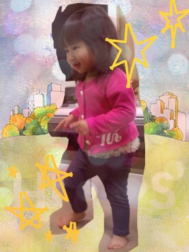 「RONI（ロニィ）のアイテム（カーディガン/ボレロ、ピンク系）」を使った、naohonoさん（レディース・80cm）の春コーディネート