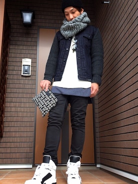「Marc by Marc Jacobs（マークバイマークジェイコブス）のアイテム（クラッチバッグ）」を使った、mirokiさん（メンズ・175cm）の冬コーディネート