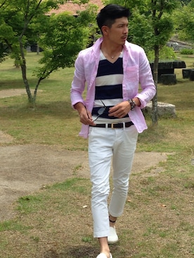 「ピンクシャツ」｜Tokuさん（メンズ・178cm・20代）の春コーディネート