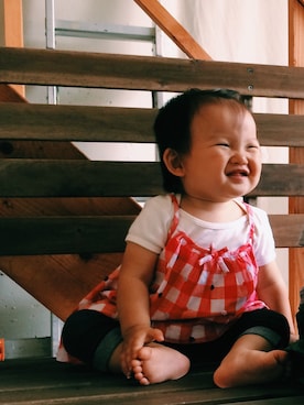 「babygap」｜「アイテム（キャミソール）」を使った、ゆかもさん（キッズ・70cm）の夏コーディネート