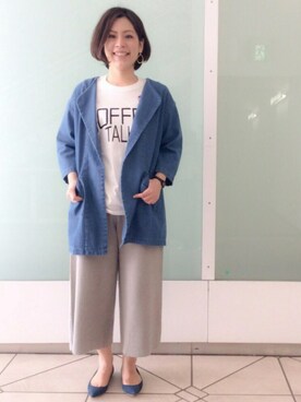 「チェスター」｜「アイテム（デニムジャケット）」を使った、ｓｈｉｒｏさん（レディース・162cm）の春コーディネート
