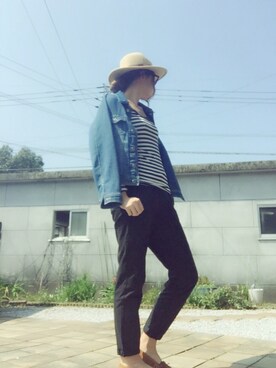 「AS KNOW AS plus（アズノゥアズプラス）のアイテム（デニムジャケット）」を使った、Erieさん（レディース・170cm）の春コーディネート
