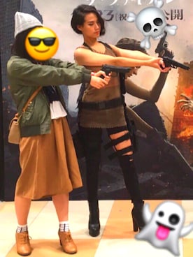 「RETRO GIRL（レトロガール）のアイテム（ニットキャップ/ビーニー）」を使った、みさchuさん（レディース・160cm）の秋コーディネート