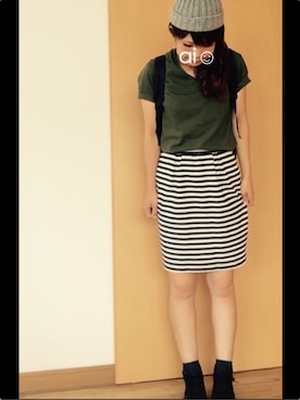 「ひざ丈スカート」｜⁑⁑ぁぃ⁑⁑さん（レディース・158cm・20代）の夏コーディネート