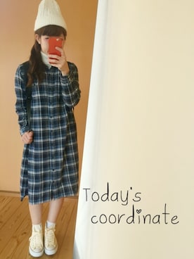 「アイテム（シャツワンピース）」を使った、⁑⁑ぁぃ⁑⁑さん（レディース・158cm・20代）の秋コーディネート