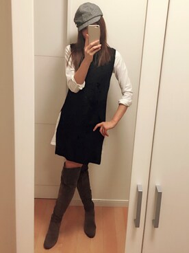 「アイテム（ブーツ、シルバー系）」を使った、mamiさん（レディース・166cm）の秋コーディネート