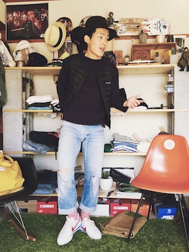 「セントジェームス」｜「アイテム（ダウンベスト）」を使った、ASさん（メンズ・170cm）の秋コーディネート