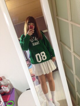 「adidas（アディダス）のadidas SUPER STAR（スニーカー、ブラック系）」を使った、レイナさん（レディース・163cm）の春コーディネート