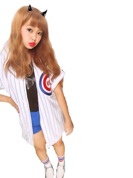 「ベースボールシャツ」｜「アイテム（その他アウター）」を使った、レイナさん（レディース・163cm）の秋コーディネート