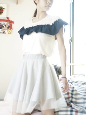 「アイテム（その他アンダーウェア/インナー、イエロー系）」を使った、miiさん（レディース・156cm）の秋コーディネート
